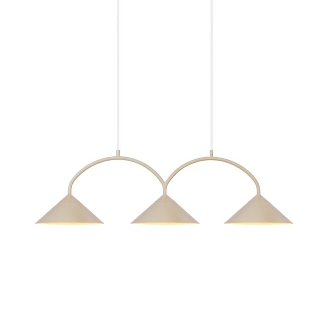 Nowoczesna beżowa potrójna lampa nad stół Curve